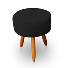 Kit 2 Puff Redondo Com Botonê Para Sala E Quarto Veludo - Jyl