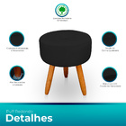 Kit 2 Puff Redondo Com Botonê Para Sala E Quarto Veludo - Jyl