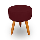 Kit 2 Puff Redondo Com Botonê Para Sala E Quarto Veludo - Jyl