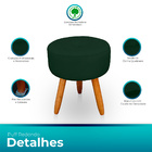 Kit 2 Puff Redondo Com Botonê Para Sala E Quarto Veludo - Jyl