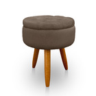 Kit 2 Puff Redondo Com Captonê Para Sala E Quarto Veludo Capu