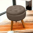 Kit 2 Puff Redondo Com Captonê Para Sala E Quarto Veludo Capu