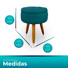 Kit 2 Puff Redondo Com Captonê Para Sala E Quarto Veludo - Jy