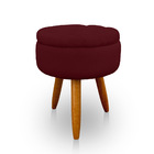 Kit 2 Puff Redondo Com Captonê Para Sala E Quarto Veludo - Jy