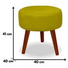 Kit 2 Puff Redondo Decorativo Danny Pés Palito Amarelo