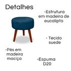 Kit 2 Puff Redondo Decorativo Danny Pés Palito Azul Escuro