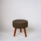 Kit 2 Puff Redondo Decorativo Danny Pés Palito Marrom