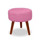 Kit 2 Puff Redondo Decorativo Danny Pés Palito Rosa