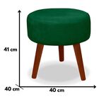 Kit 2 Puff Redondo Decorativo Danny Pés Palito Verde