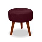 Kit 2 Puff Redondo Decorativo Danny Pés Palito Vermelho Escuro