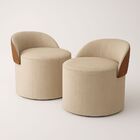 Kit 2 Puff Redondo Orgânico Com Encosto Curvo Confortável Res