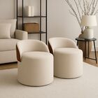 Kit 2 Puff Redondo Orgânico Com Encosto Curvo Confortável Res