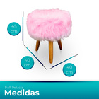 Kit 2 Puff Redondo Pelúcia Para Sala E Quarto - Jylcrom - Pink