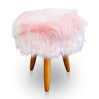 Kit 2 Puff Redondo Pelúcia Para Sala E Quarto - Jylcrom - Rose