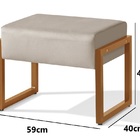 Kit 2 Puff Retangular Base Ferro Lançamento Areia/dourado