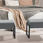 Kit 2 Puff Retangular Base Ferro Lançamento Cinza/preto