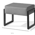 Kit 2 Puff Retangular Base Ferro Lançamento Cinza/preto