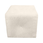 Kit 2 Puff Retangular Elo Para Sala E Quarto Suede Bege- Jylc