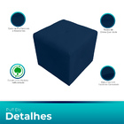 Kit 2 Puff Retangular Elo Para Sala E Quarto Suede - Jylcrom