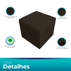 Kit 2 Puff Retangular Elo Para Sala E Quarto Suede Marrom- Jy