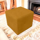 Kit 2 Puff Retangular Elo Para Sala E Quarto Suede Mostarda-