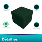 Kit 2 Puff Retangular Elo Para Sala E Quarto Suede Verde- Jyl