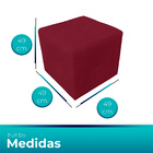 Kit 2 Puff Retangular Elo Para Sala E Quarto Suede Vermelho-
