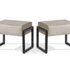 Kit 2 Puff Retangular Estrutura Ferro Super Lançamento 2024 A