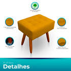 Kit 2 Puff Retangular New Para Sala E Quarto Suede Amarelo- J