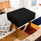 Kit 2 Puff Retangular New Para Sala E Quarto Suede Preto- Jyl