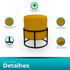 Kit 2 Puff Royale Para Sala E Quarto Suede Amarelo- Jylcrom