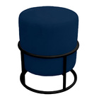 Kit 2 Puff Royale Para Sala E Quarto Suede Azul- Jylcrom