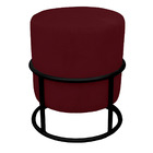 Kit 2 Puff Royale Para Sala E Quarto Suede Bordo- Jylcrom