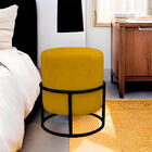 Kit 2 Puff Royale Para Sala E Quarto Suede - Jylcrom - Amarelo