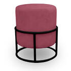 Kit 2 Puff Royale Para Sala E Quarto Suede - Jylcrom - Rose