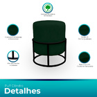 Kit 2 Puff Royale Para Sala E Quarto Suede - Jylcrom - Verde