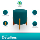 Kit 2 Puff Thor Luxo Para Sala E Quarto Suede Azul Turquesa-