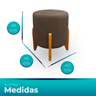 Kit 2 Puff Thor Luxo Para Sala E Quarto Suede Capuccino- Jylc