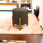 Kit 2 Puff Thor Luxo Para Sala E Quarto Suede Capuccino- Jylc