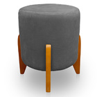 Kit 2 Puff Thor Luxo Para Sala E Quarto Suede Cinza- Jylcrom