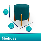 Kit 2 Puff Thor Luxo Para Sala E Quarto Suede - Jylcrom - Azu