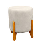 Kit 2 Puff Thor Luxo Para Sala E Quarto Suede - Jylcrom - Bege