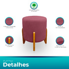 Kit 2 Puff Thor Luxo Para Sala E Quarto Suede - Jylcrom - Rose