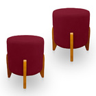 Kit 2 Puff Thor Luxo Para Sala E Quarto Suede - Jylcrom - Ver