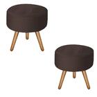 Kit 2 Puffs Bali Decorativo Suede Marrom Kasa Sofá