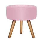 Kit 2 Puffs Bali Decorativo Suede Rosa Bebê D'rost