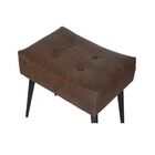 Kit 2 Puffs Banquetas Nobre Caramelo Com Pé Palito Chanfrado