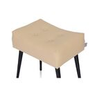 Kit 2 Puffs Banquetas Nobre Creme Com Pé Palito Chanfrado Pre