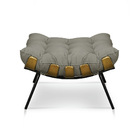 Kit 2 Puffs Costela Veludo Base Metálica - Pallazio - Capucci