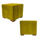 Kit 2 Puffs Cuba Decorativo Suede Amarelo D'rost